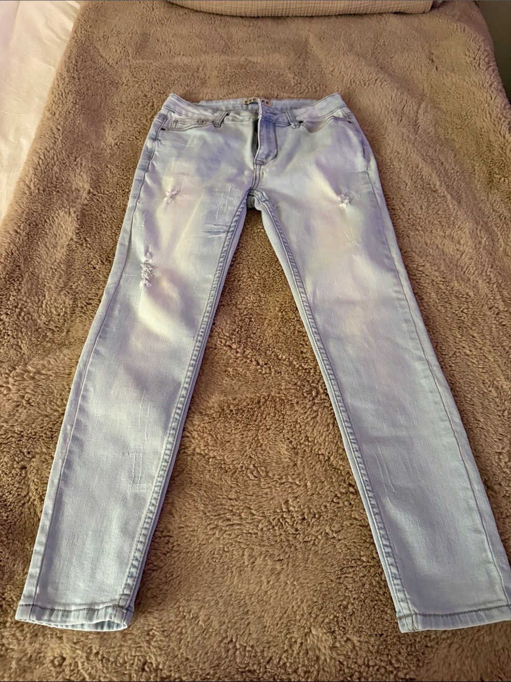 Encore Jeans Light Blue Skinny Jeans with Subtle Rips